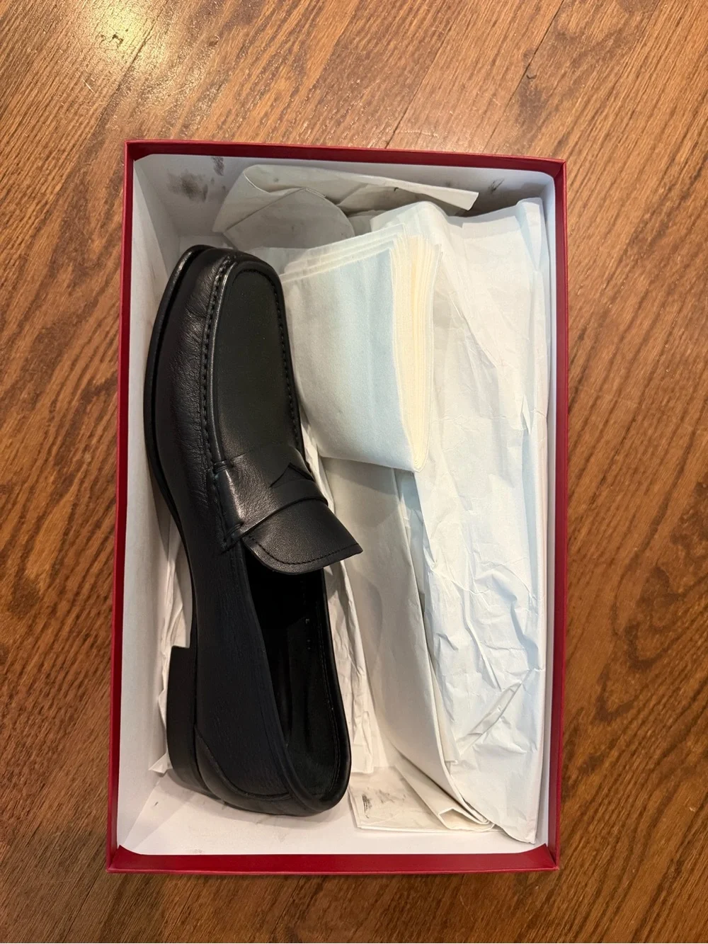 Salvatore Ferragamo Black Leather Slip-On Loafers
